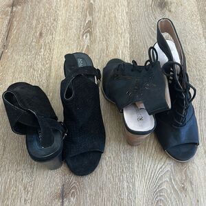 2 pairs of heeled open toe shoes